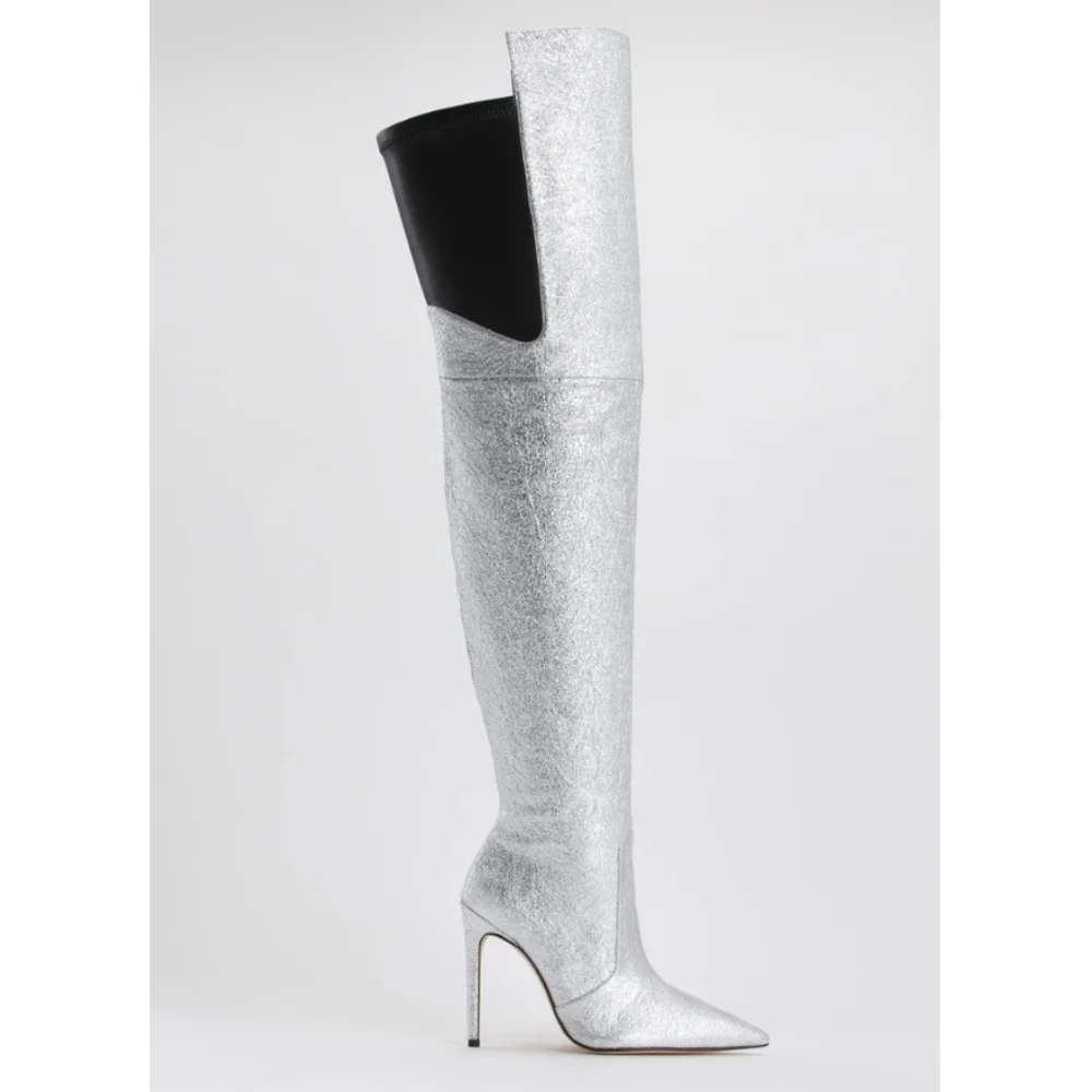 NEW Good American Shimmery Emma Boots Rare